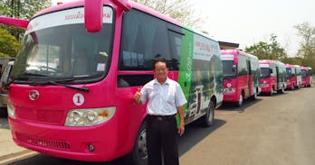 Chiang Mai Municipality Bus - the pink bus